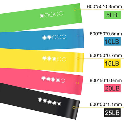 5PCS Rubber Resistance Bands